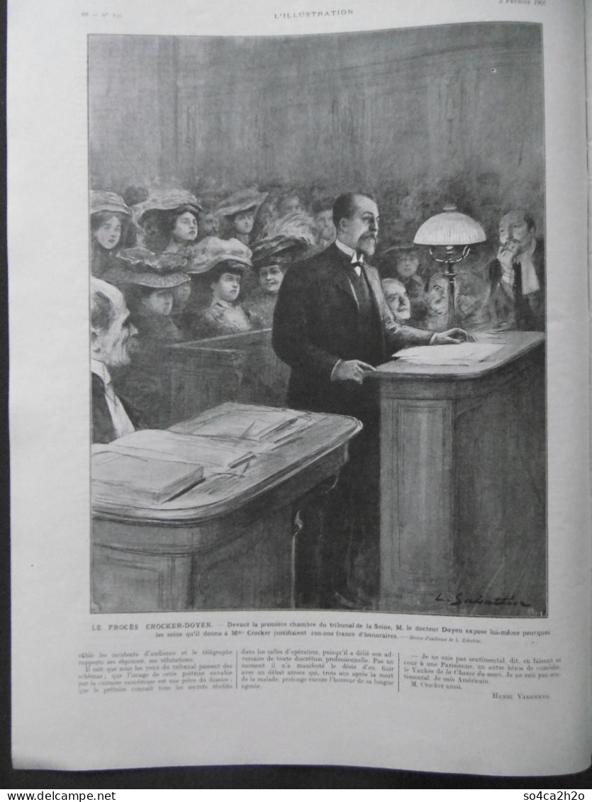 L'ILLUSTRATION N°3336 2/02/1907 Le Procès Crocker-Doyen, Transmission Téléphotographique Sur Le Circuit Paris-Lyon-Nice - L'Illustration