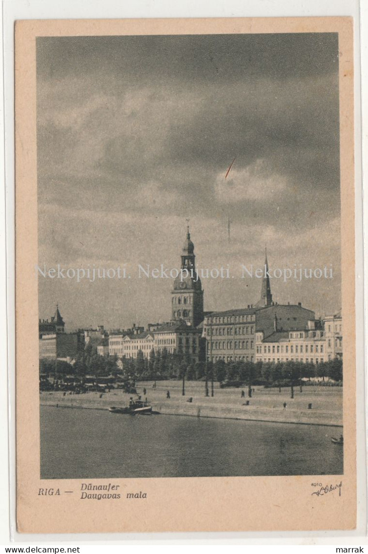 Riga, Daugavas Mala, 1930' Postcard - Letland