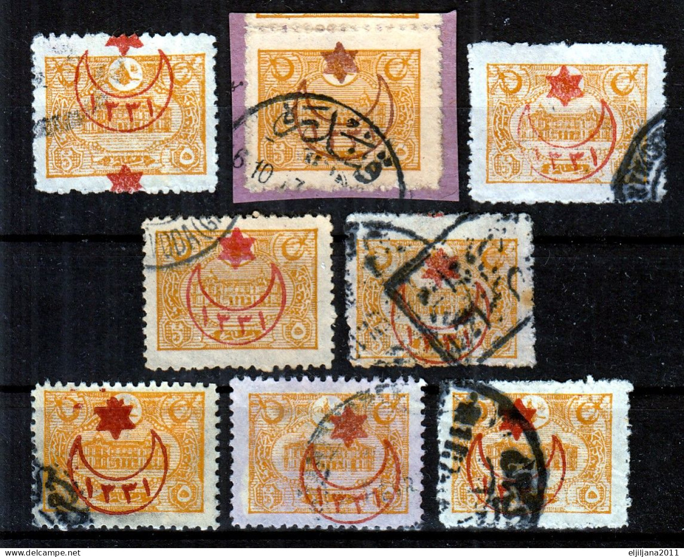 Turkey / Türkei 1915 ⁕ Overprint Year 1331 ( On Mi.213 ) Mi. 318 ⁕ 8v Used - See Scan Error - Used Stamps