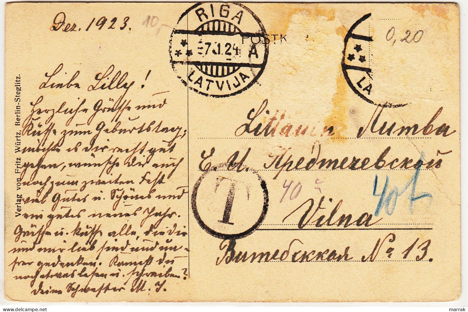 Mitau, Jelgava, Circa 1916 Postcard - Lettonia