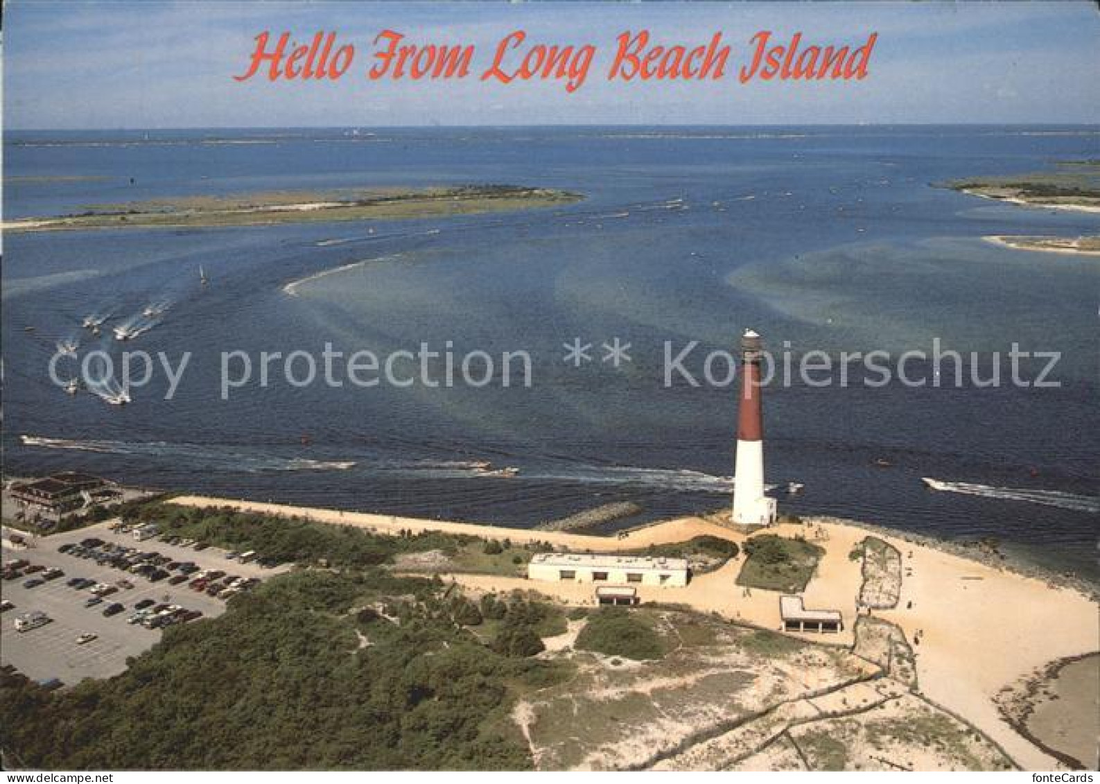 72375581 Long_Beach_Long_Island Leuchtturm Fliegeraufnahme - Autres & Non Classés