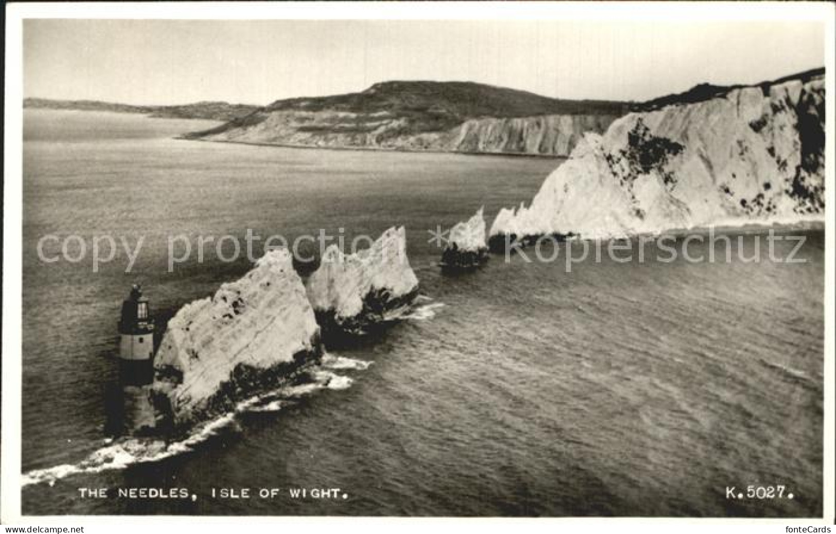 72369036 Isle Of Wight UK The Needles Leuchtturm Kueste Valentines Post Card Isl - Sonstige & Ohne Zuordnung