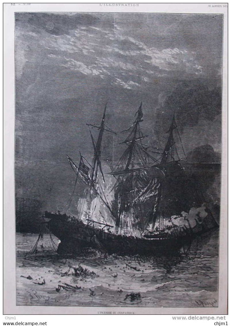 L'incendie Du "Cospatrick" - Page Original - 1875 - Documentos Históricos