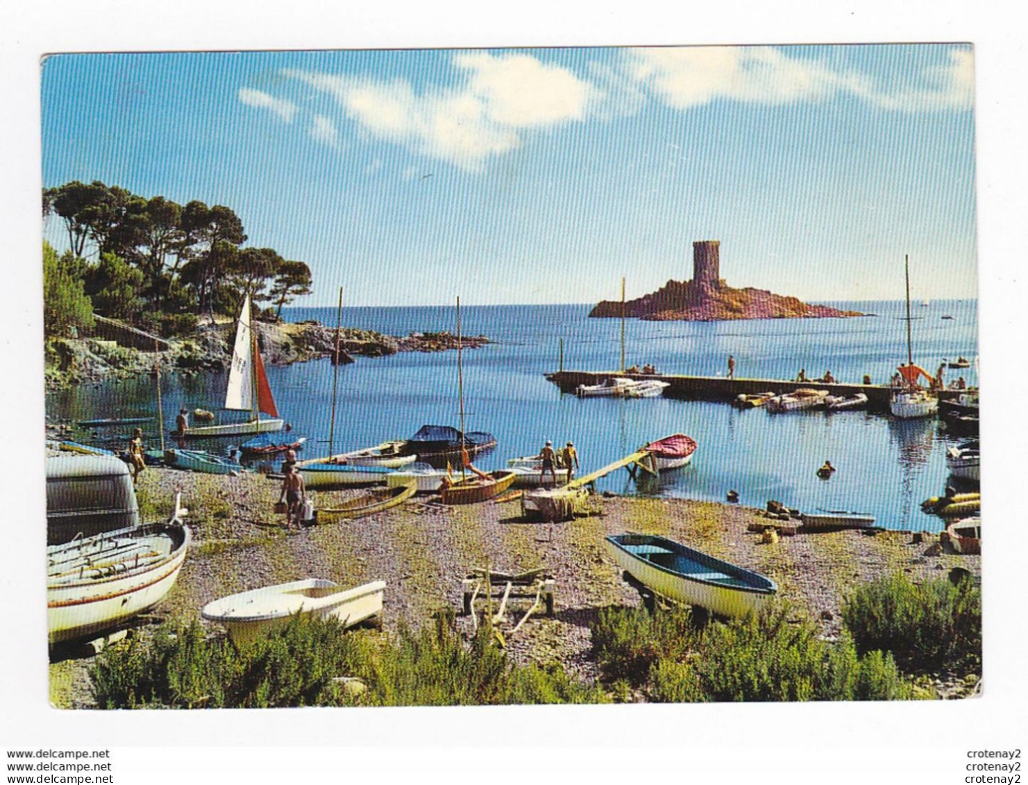 83 LE DRAMONT Vers Anthéor Agay L'Ile D'Or En 1969 Bateaux Voiliers Canoé Baignade Bronzage - Antheor