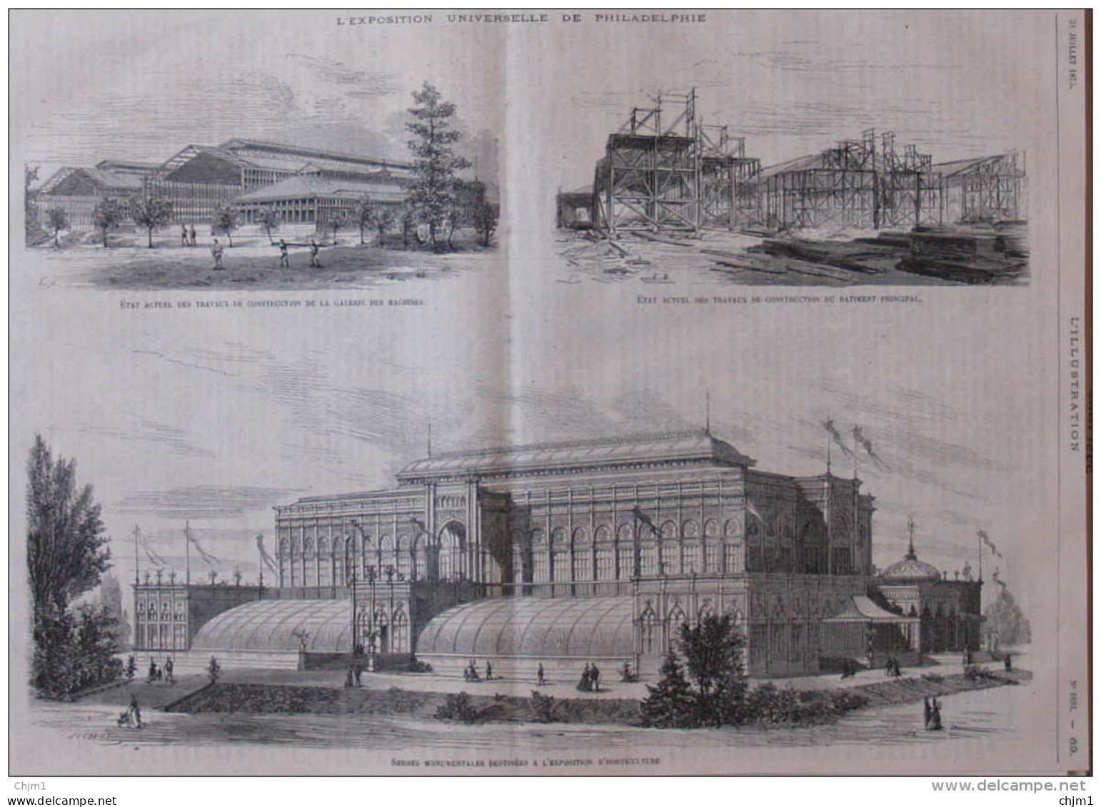 L'exposition Universelle De Philadelphie - état Actuel Des Travaux - Page Original - 1875 - 3 - Documents Historiques