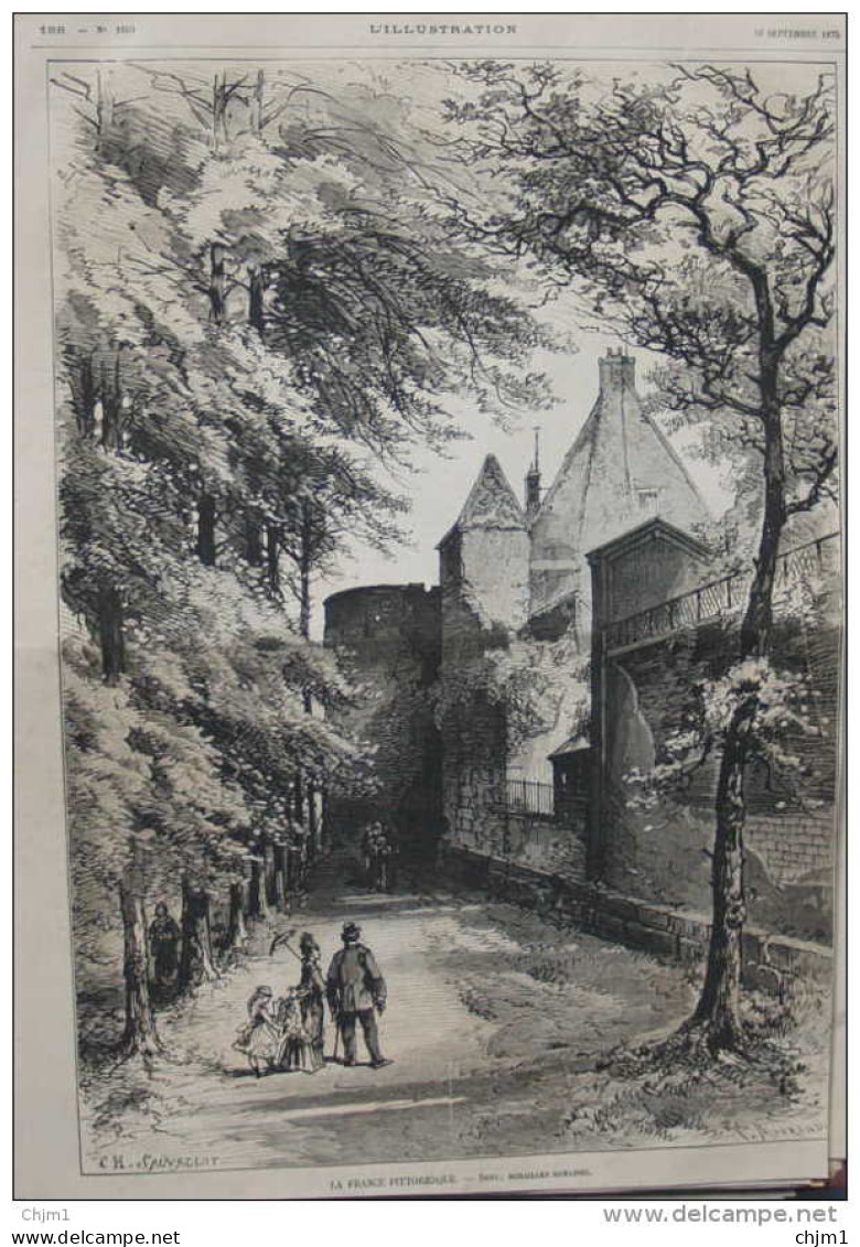 France Pittoresque - Sens - Murailles Romaines - Page Original 1875 - Documents Historiques