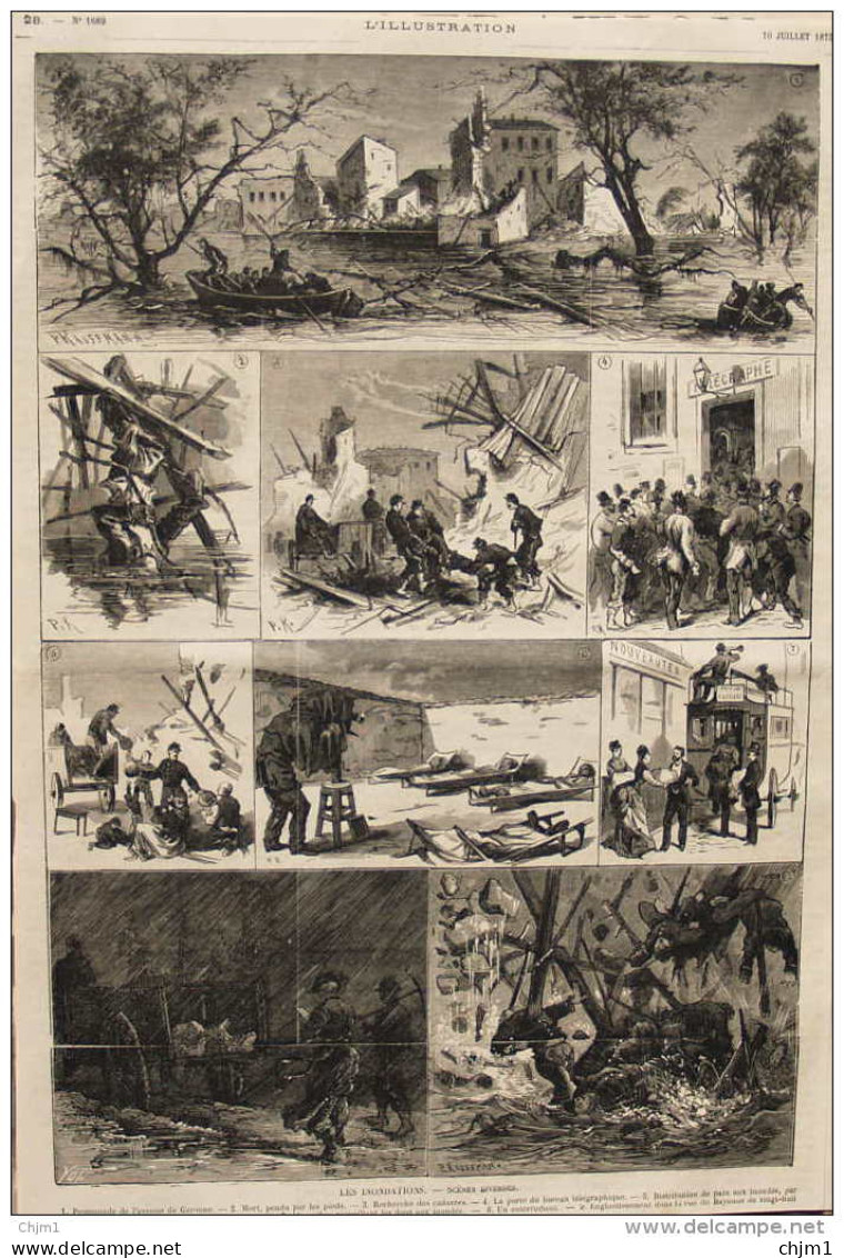 Les Inondations - Ruines Du Faubourg Saint-Cyprien Après Le Sinistre - Recherche Des Cadavres - Page Original 1875 - 6 - Documentos Históricos