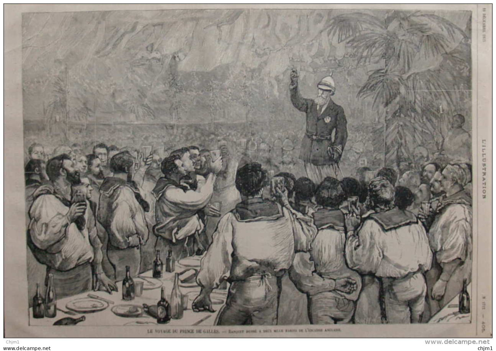 Le Voyage Du Prince De Galles - Banquet Donné à Deux Mille Marins De L'escadre Anglaise - Page Original 1875 - 3 - Documents Historiques
