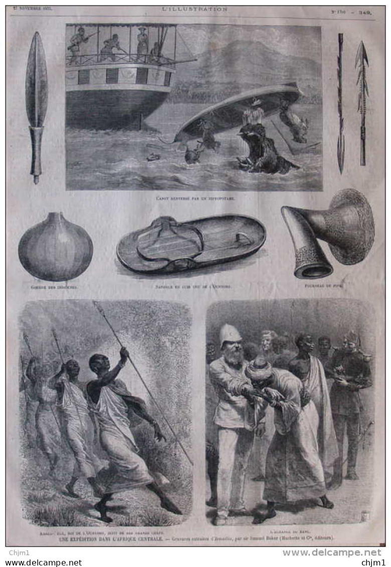 Une Expédition Dans L'Afrique Centrale - L'echange Du Sang - Roi De L'Ounyoro - Page Original 1875 - Documentos Históricos