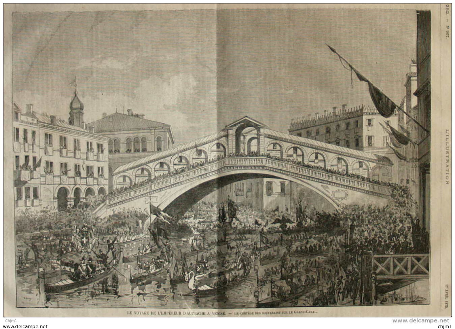 Le Voyage De L'empéreur D'Autriche à Venise - Reise Des österreichischen Kaisers Nach Venedig - Page Original 1875 - Documents Historiques