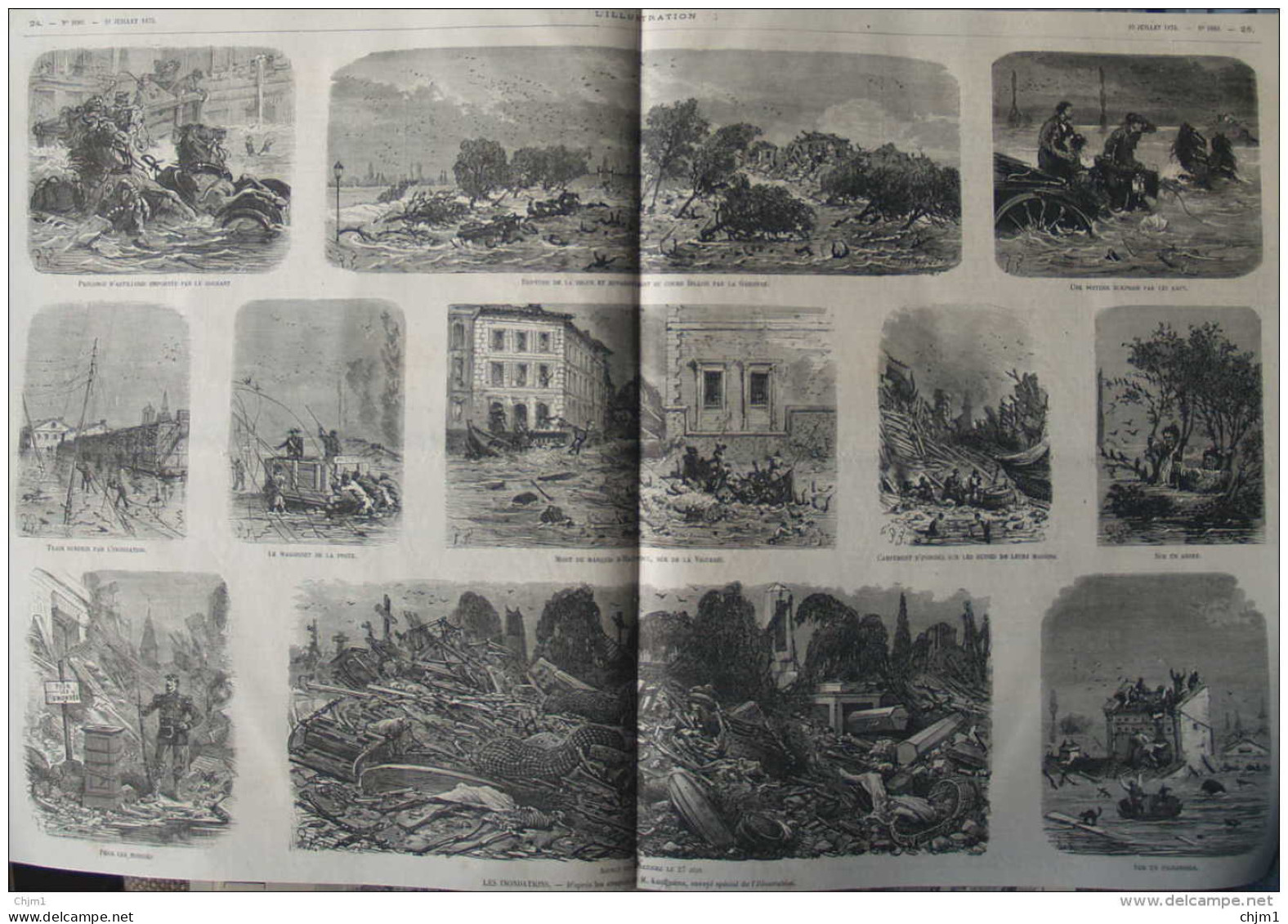 Les Inondations - Rupture De La Digue Du Cours Dillon Par La Garonne - Page Original 1875 - 1 - Documents Historiques