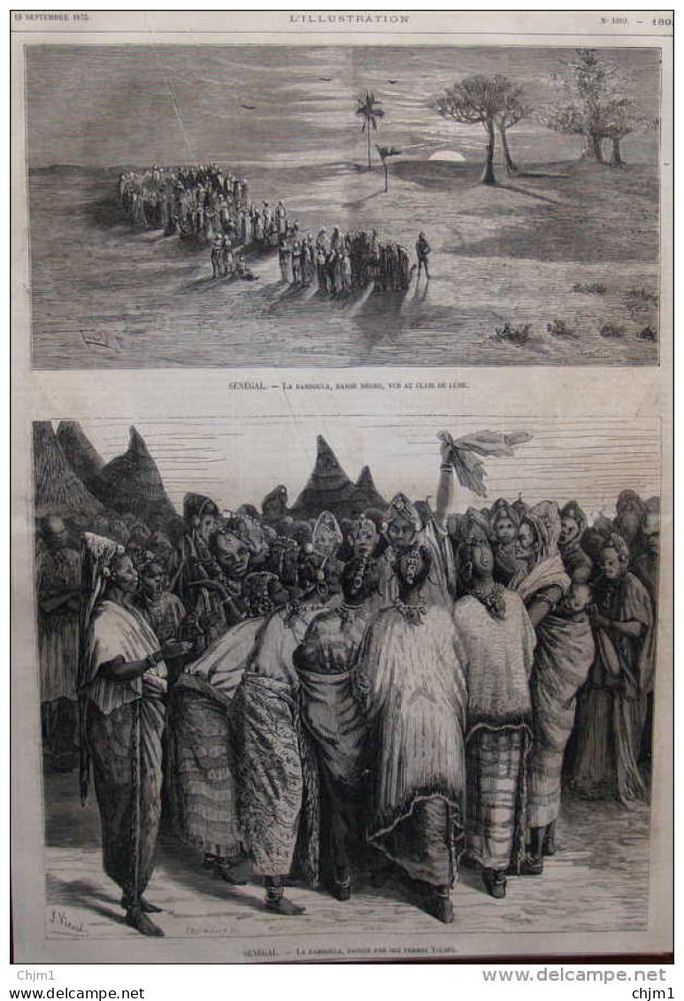 Sénégal - La Bamboula, Dansée Par Des Femmes Yolofs - Page Original 1875 - Documents Historiques