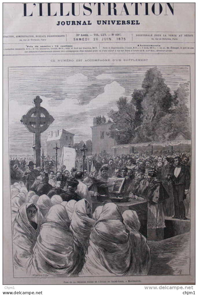 Pose De La Première Pierre De L'église Du Sacré-Coeur à Montmartre - Page Original - 1875 - Documents Historiques