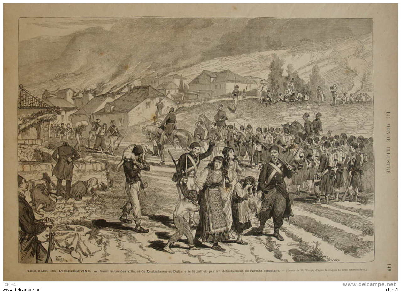 Troubles De L'Herzégovine - Soumission Des Villages De Dratschewo Et Doljane - Page Original 1875 - Historical Documents