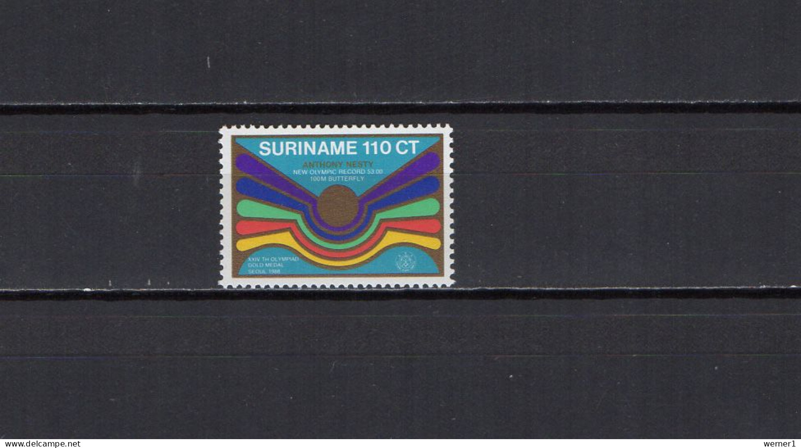 Suriname 1988 Olympic Games Seoul, Swimming Stamp MNH - Ete 1988: Séoul