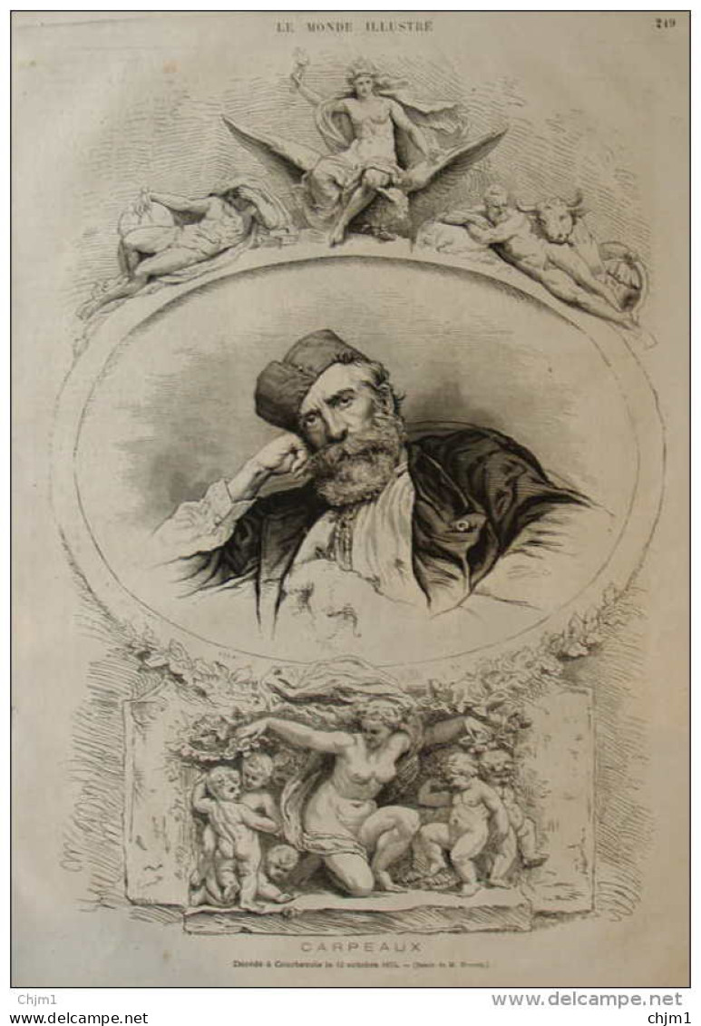 Carpeaux, Décédée à Courbevoie - Page Original 1875 - Documents Historiques
