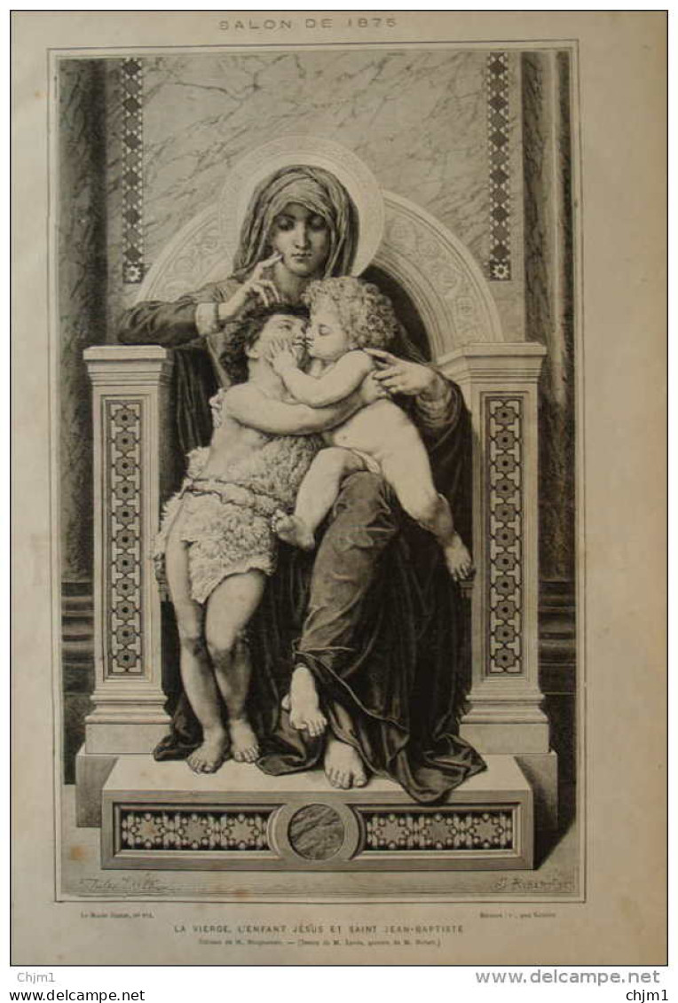 La Vierge, L'enfant Jésus Et Saint Jean-Baptiste - Page Original 1875 - Documenti Storici