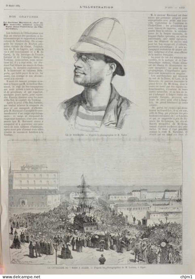 La Cavalcade Du 7 Mars à Alger - Le Dr Harmand - Page Original - 1875 - Historical Documents