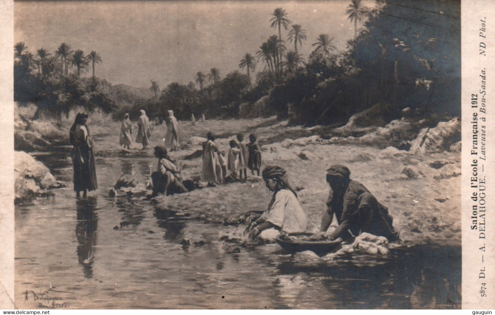 CPA - BOU-SAADA - Laveuses - Oeuvre De A.DELAHOGUE - Edition ND.Photo - Berufe