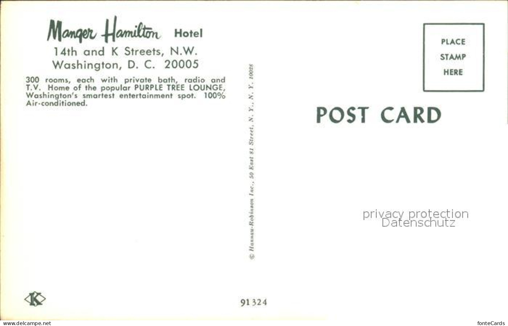 72342337 Washington DC Manger Hamilton Hotel  - Washington DC