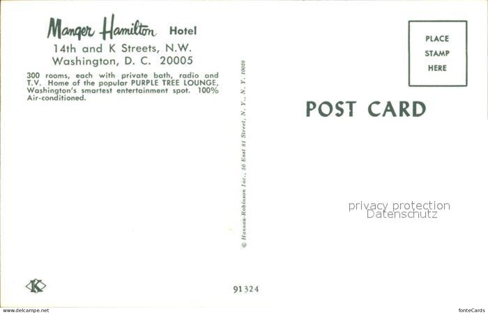 72330522 Washington DC Manger Hamilton Hotel  - Washington DC