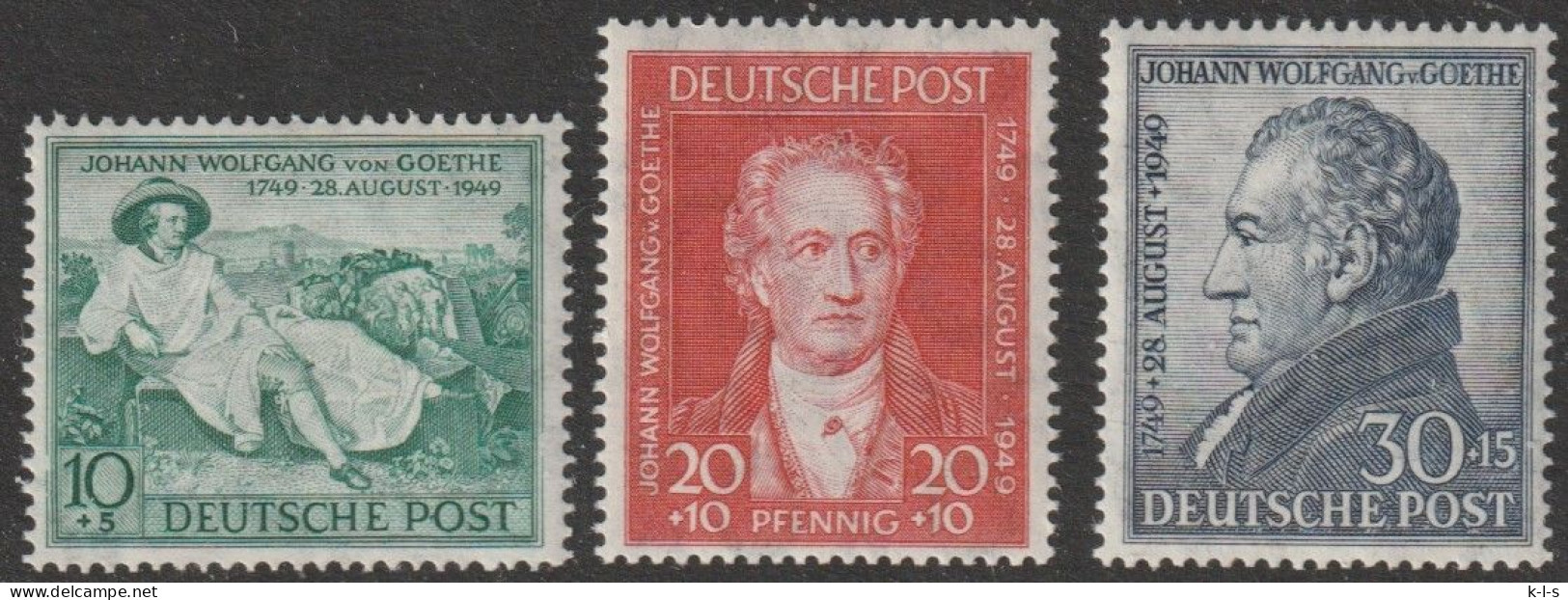 Bizone: 1949, Mi. Nr. 108-10, 200. Geburtstag Von Johann Wolfgang Von Goethe.  **/MNH - Nuevos