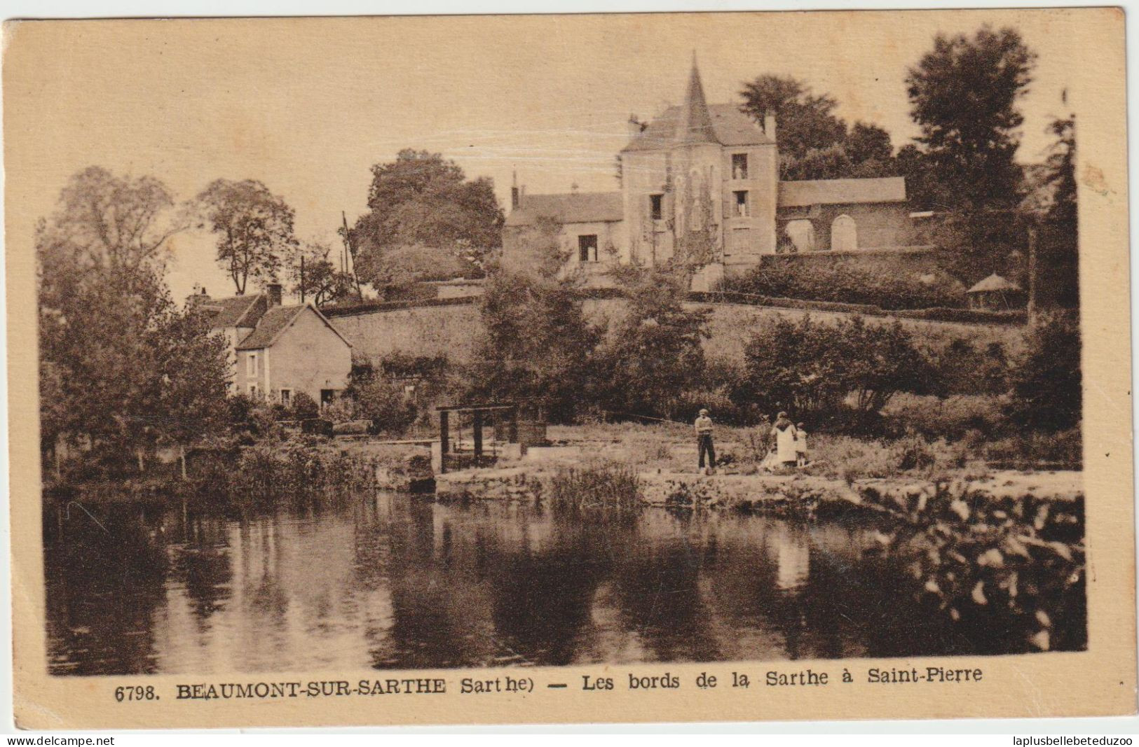 CPA - 72 - BEAUMONT Sur SARTHE - Les Bords De La Sarthe à SAINT PIERRE - Animation - 1946 - Beaumont Sur Sarthe