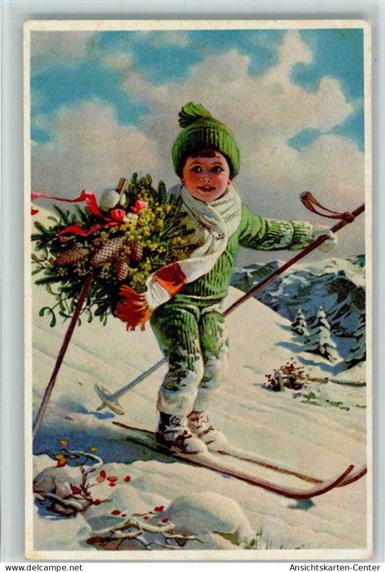 10173205 - Ski Junge Auf Ski, Blumenstrauss Mit - Other & Unclassified