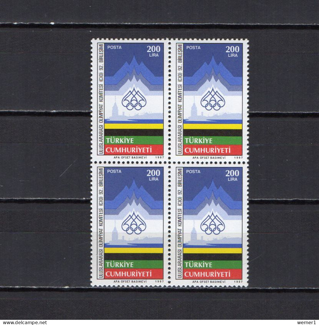 Turkey 1987 Olympic Games, IOC Block Of 4 MNH - Sommer 1988: Seoul