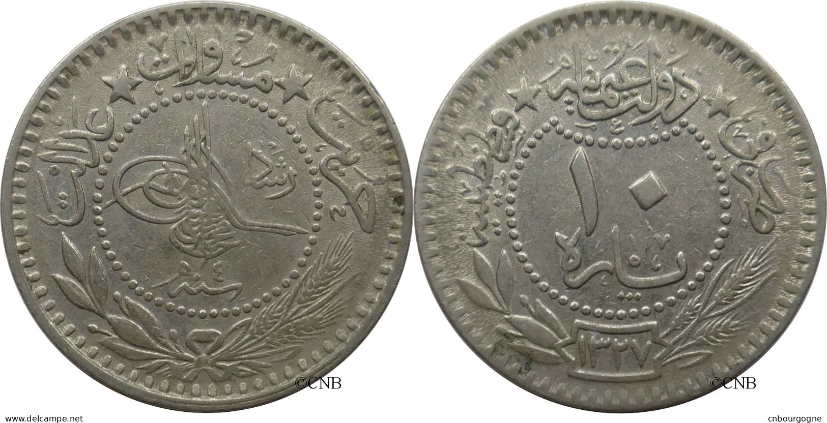 Empire Ottoman - Mehmed V - 10 Para AH1327//4 (1912) - TTB/XF45 - Mon5587 - Turkey