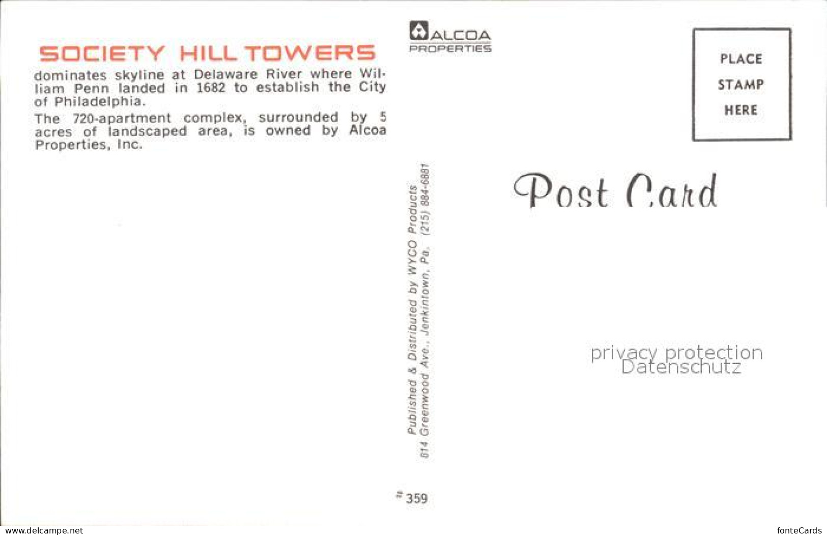 72318842 Philadelphia Pennsylvania Society Hill Towers Philadelphia Pennsylvania - Autres & Non Classés