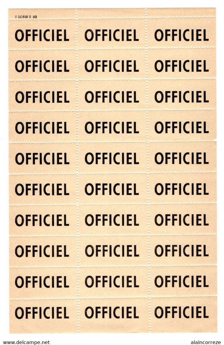 Document Interne La Poste Etiquette OFFICIEL. Planche Complète De 30 étiquettes - Documenten Van De Post