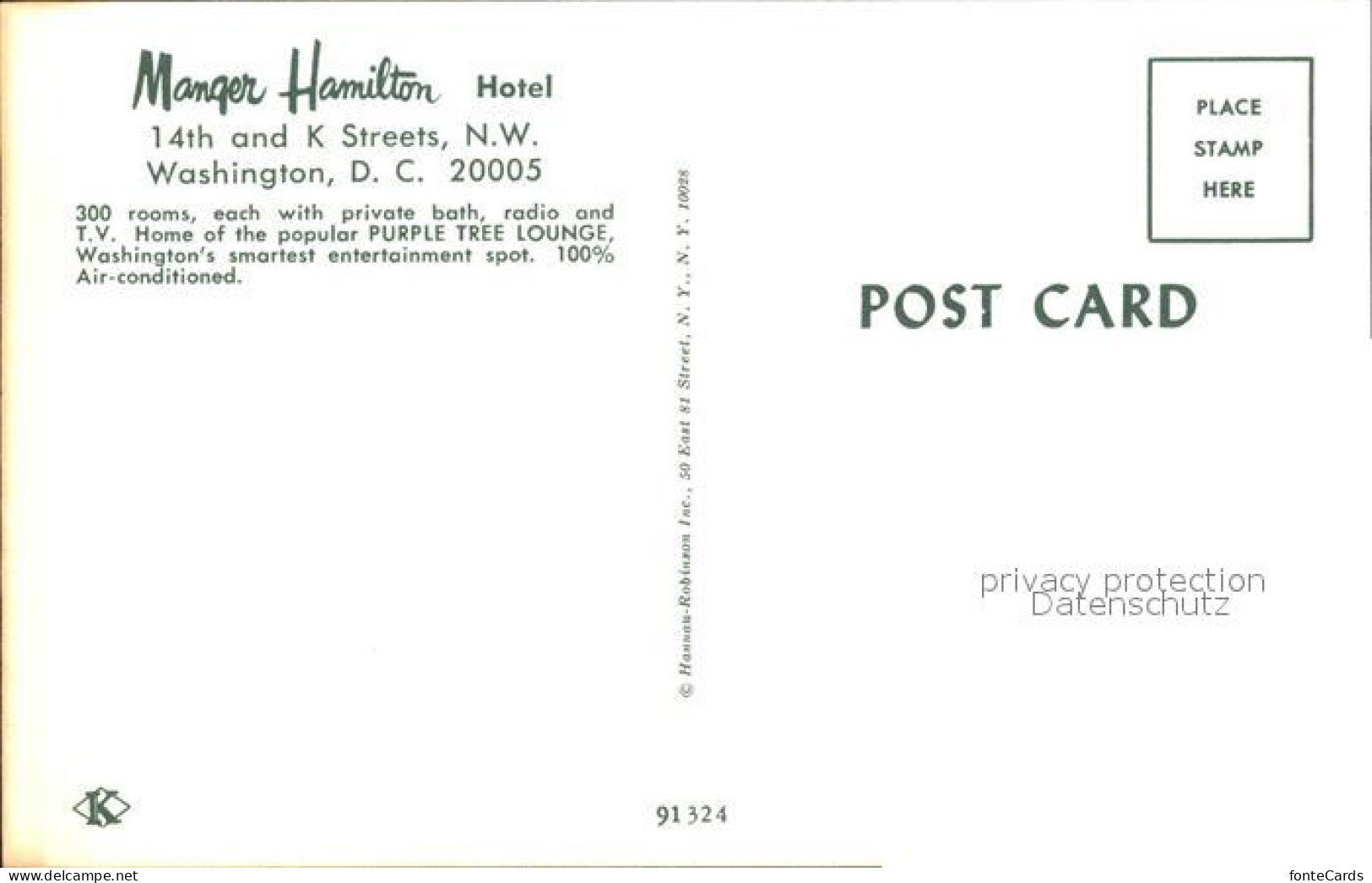 72316503 Washington DC Manger Hamilton Hotel  - Washington DC