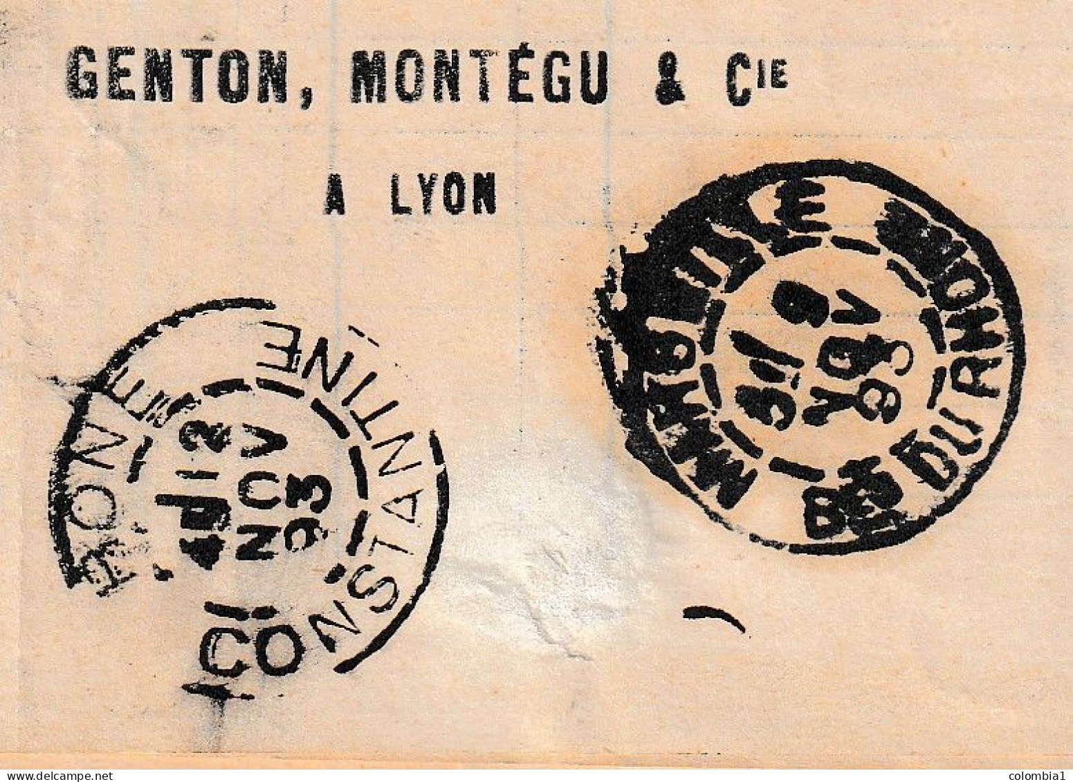 FRANCE Lettre De LYON Les Terreaux Du 8 Novembre 1893 Via BONE - 1898-1900 Sage (Type III)