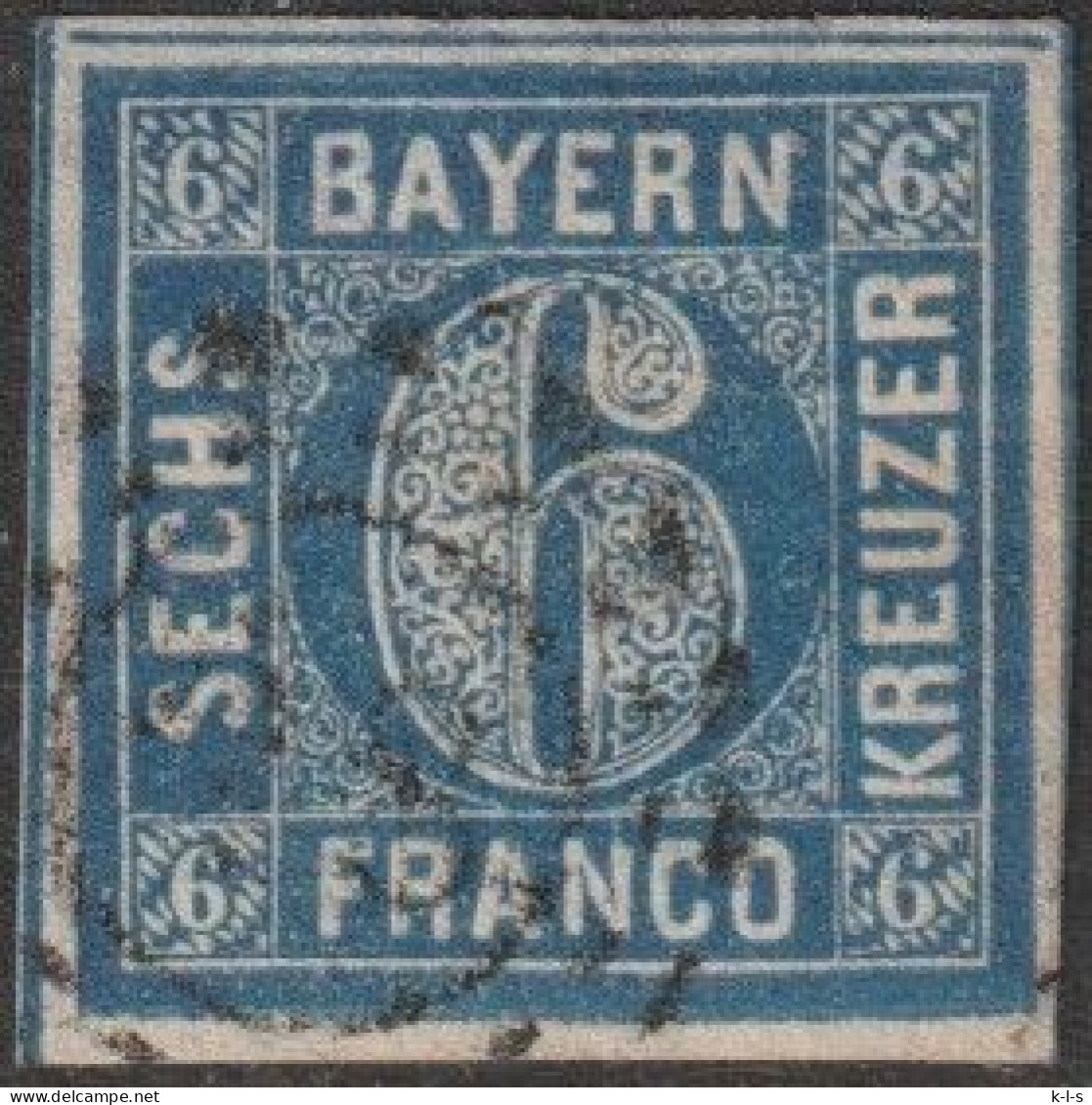 Altd.- Bayern: 1862, Mi. Nr. 10, Freimarke: 6 Kr. Wertziffer Im Geschlossenen Kreis.  Offener Mühlradstpl. - Usati