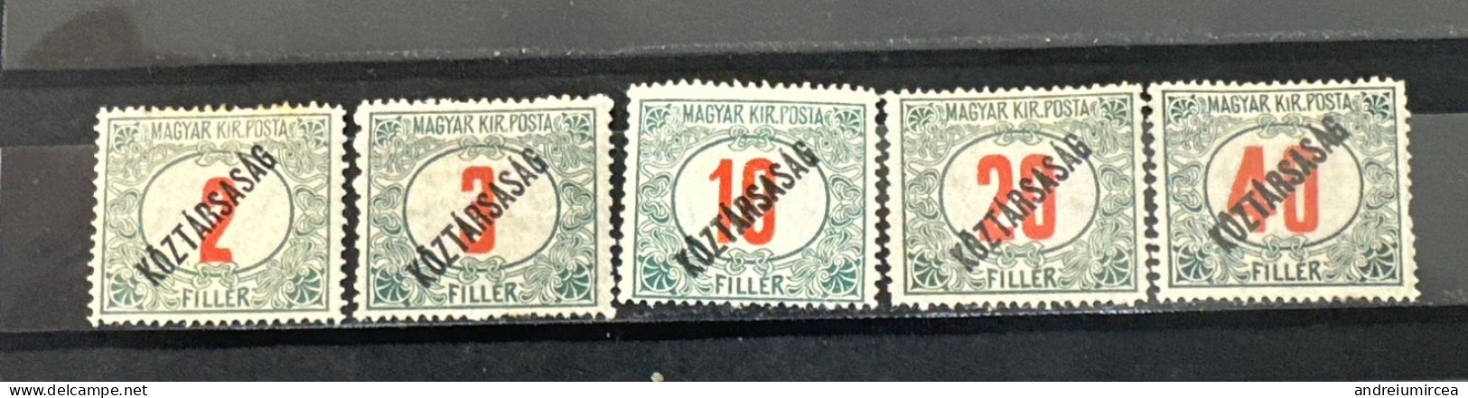 Lot 5 Stamps  MH Porto “Koztarsasag “ - Other & Unclassified