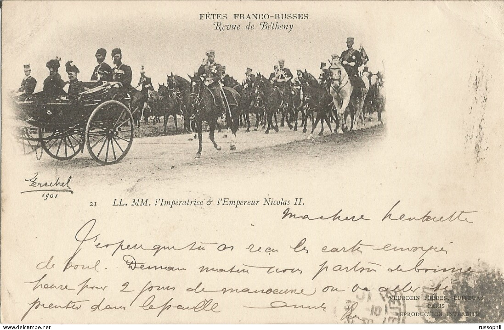 FRANCO RUSSIAN ALLIANCE - FETES FRANCO RUSSES - REVUE DE BETHENY - IMPERATICE & EMPEREUR NICOLAS II - 1901 - Eventos