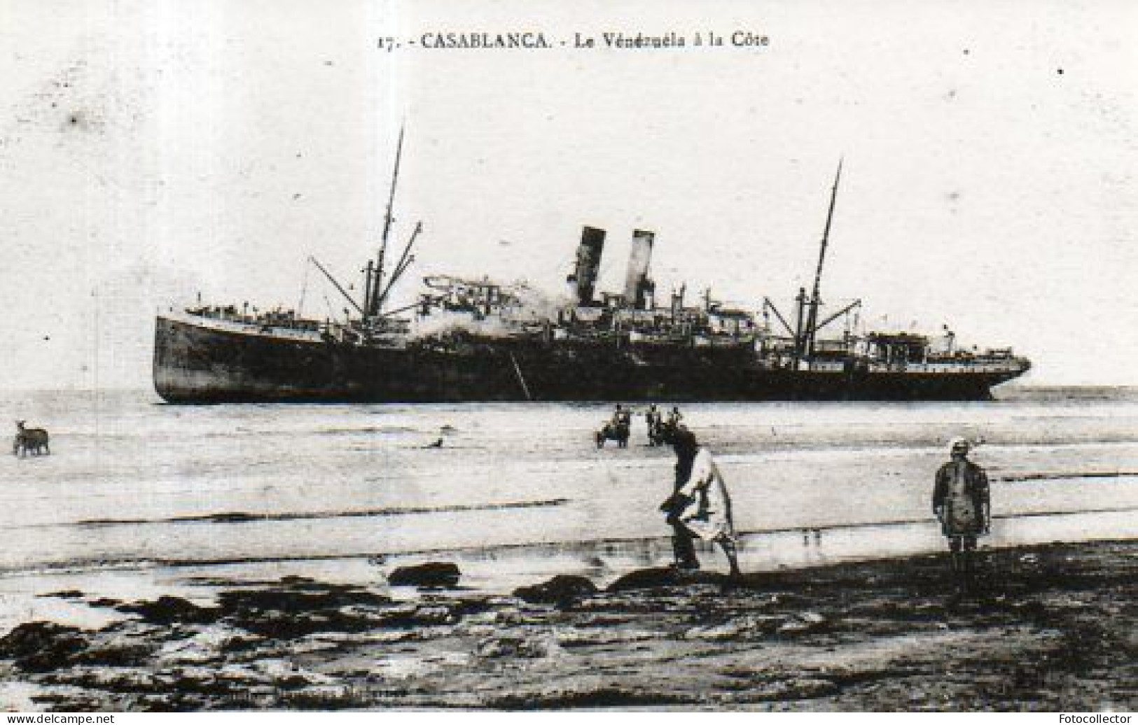 Maroc Casablanca : Paquebot Vénézuela à La Côte (ex De Grasse) - Barcos