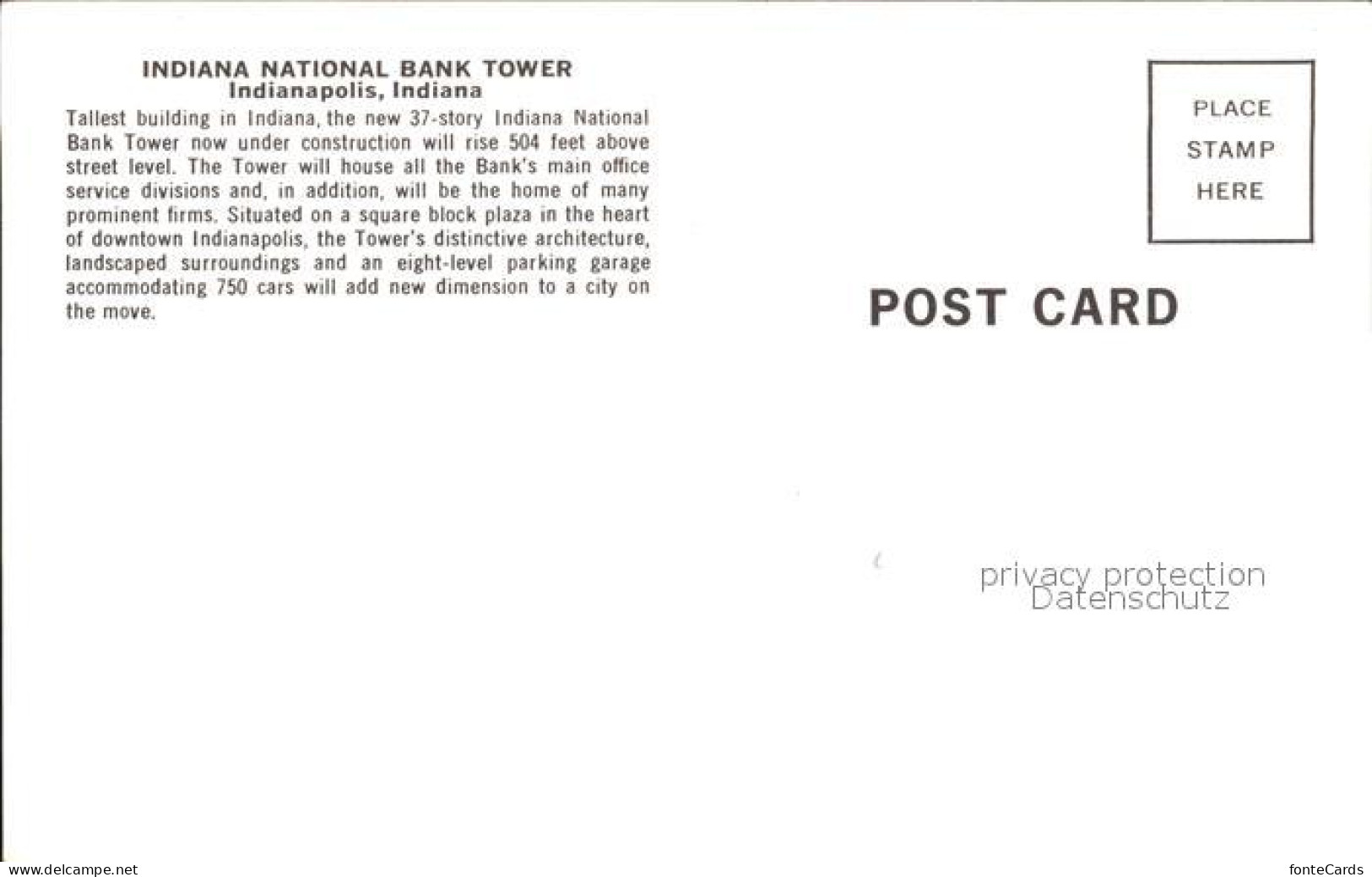 72314056 Indianapolis Indiana National Bank Tower - Other & Unclassified