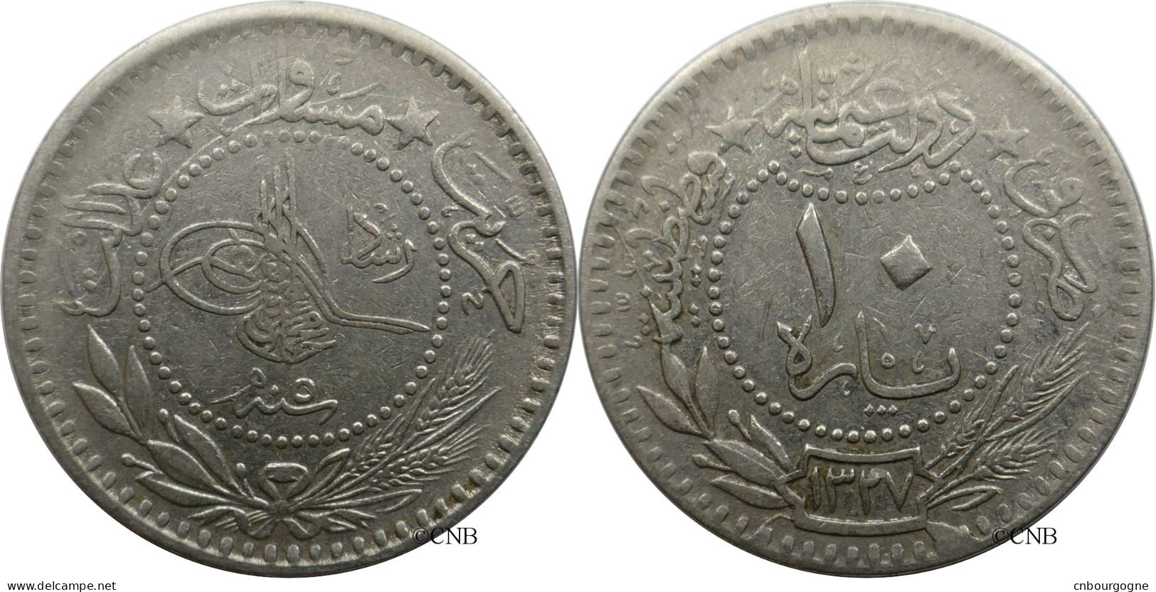 Empire Ottoman - Mehmed V - 10 Para AH1327//5 (1913) Coin Revers Cassé - TTB/XF45 - Mon5588 - Türkei