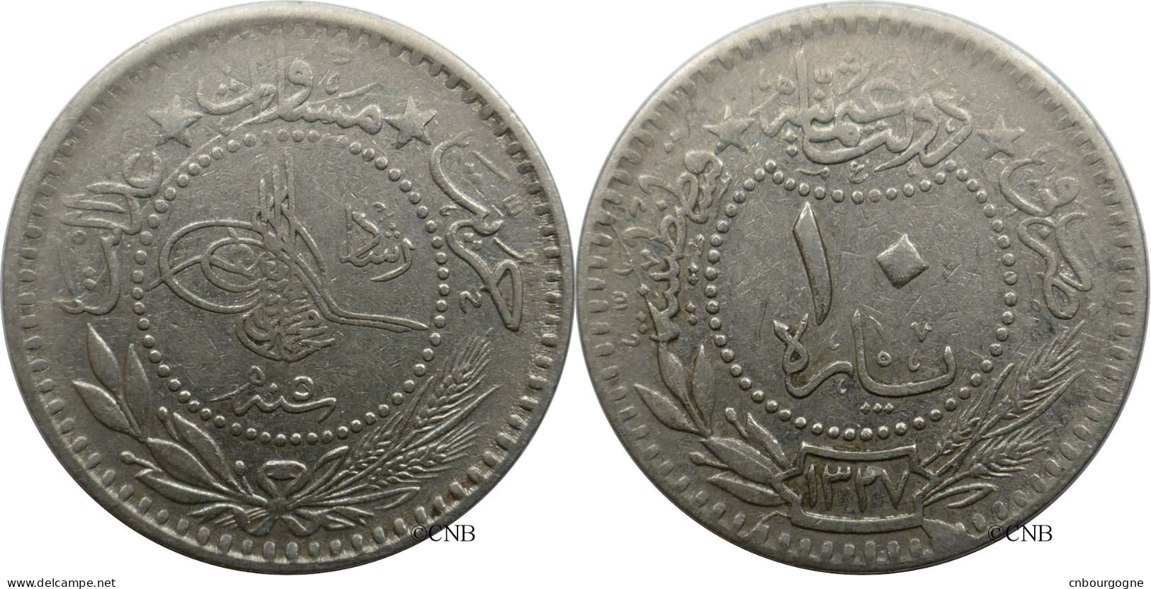 Empire Ottoman - Mehmed V - 10 Para AH1327//5 (1913) Coin Revers Cassé - TTB/XF45 - Mon5588 - Turquia