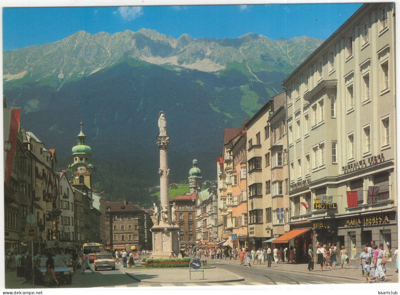 Innsbruck- TAXISTAND, AUDI 80 B2 , MERCEDES W123 TAXI, AUTOBUS/COACH - (Österreich/Austria) - Passenger Cars