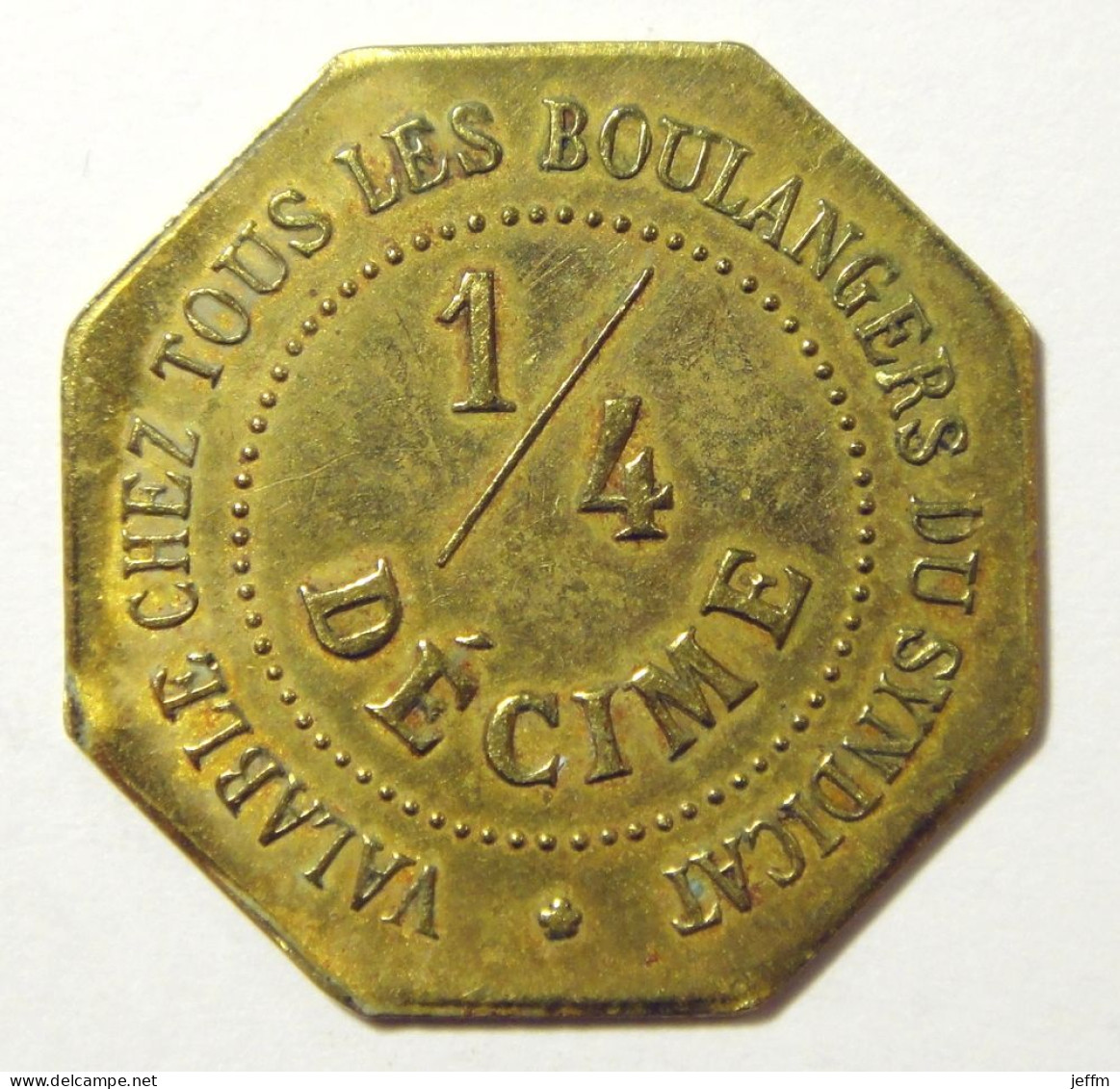 Nantes - Chambre Syndicale Des Patrons Boulangers 1/4 Décime - Monedas / De Necesidad