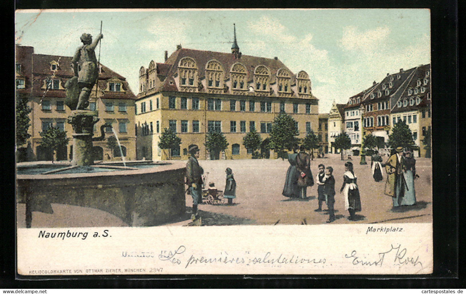 AK Naumburg A. S., Marktplatz Mit Brunnen  - Naumburg (Saale)