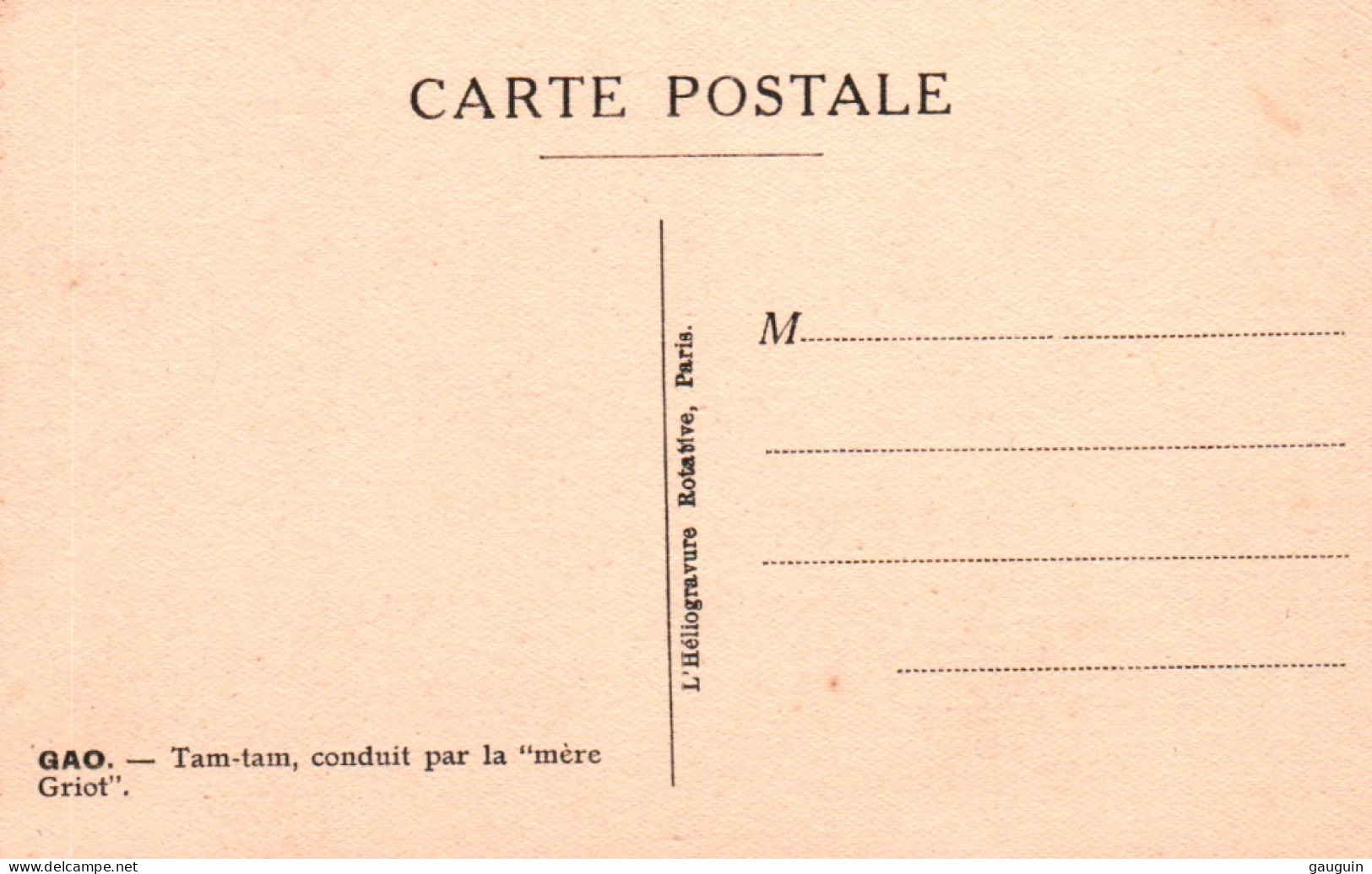 CPA - SANSAN-HAOUSSA - Tam-Tam Conduit Par La "Mère Griot" - Edition Héliogravure - Níger