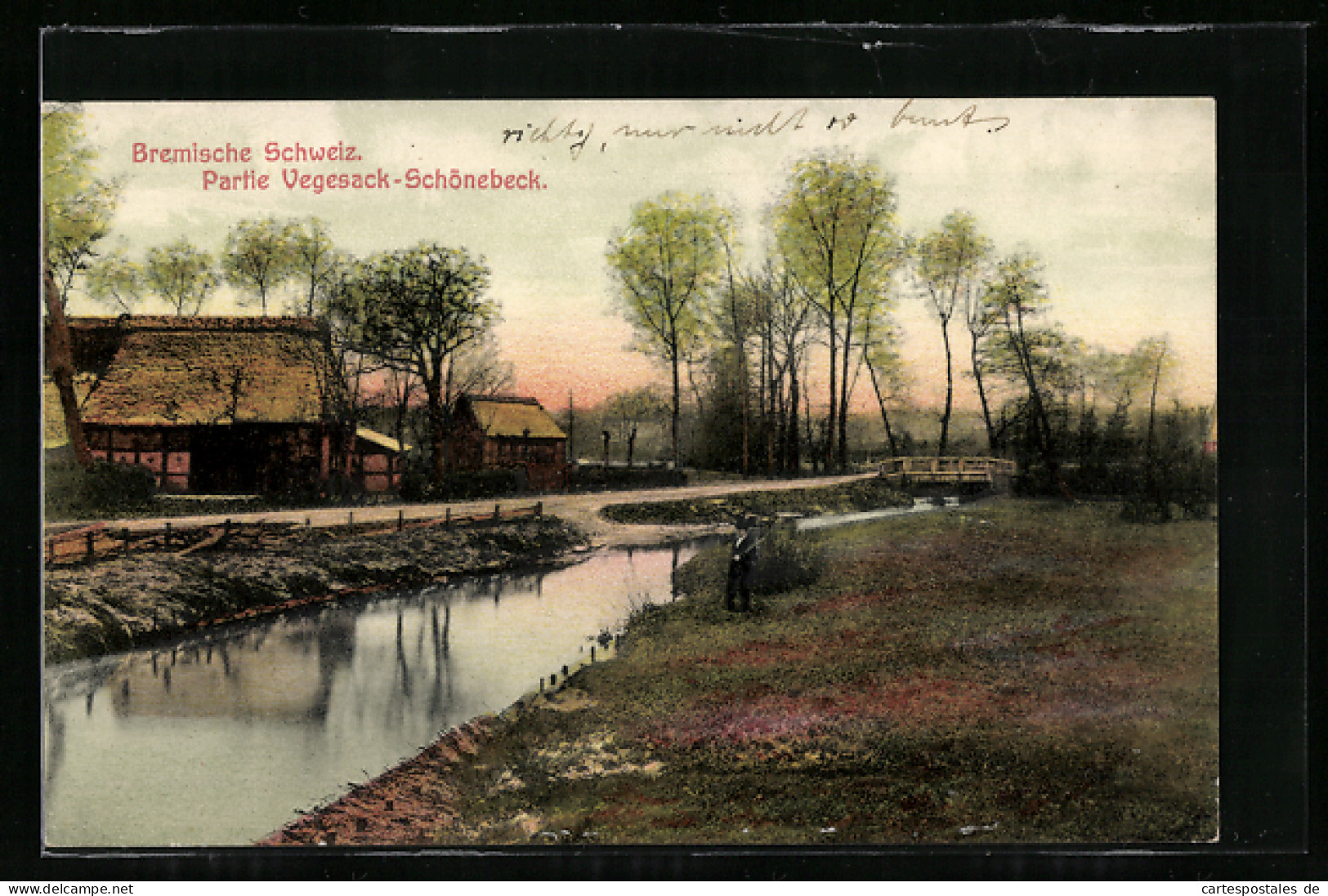 AK Vegesack-Schönebeck, Ortspartie Mit Häusern An Der Brücke  - Altri & Non Classificati