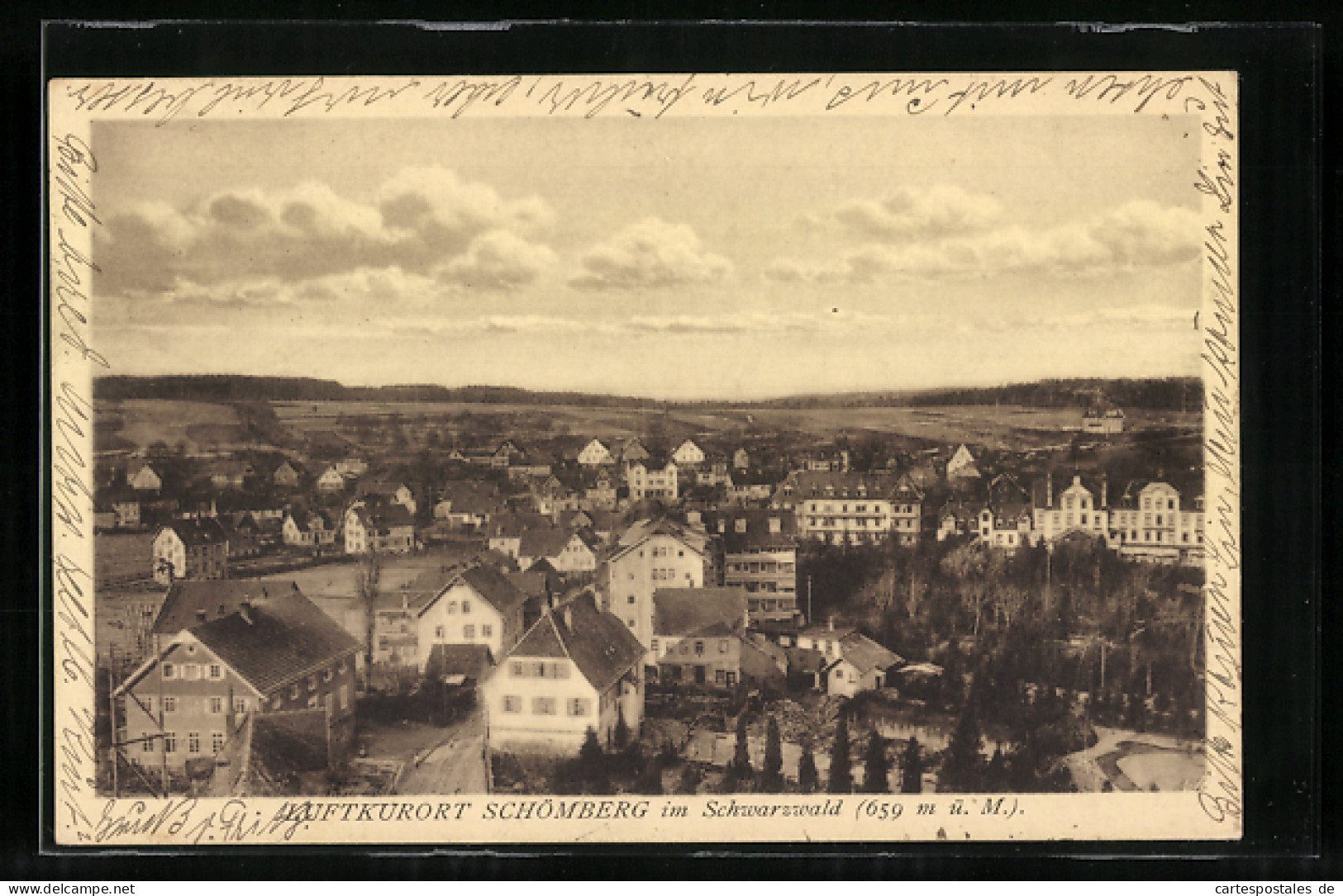 AK Schömberg / Schwarzwald, Blick über Die Häuser Der Stadt  - Schömberg