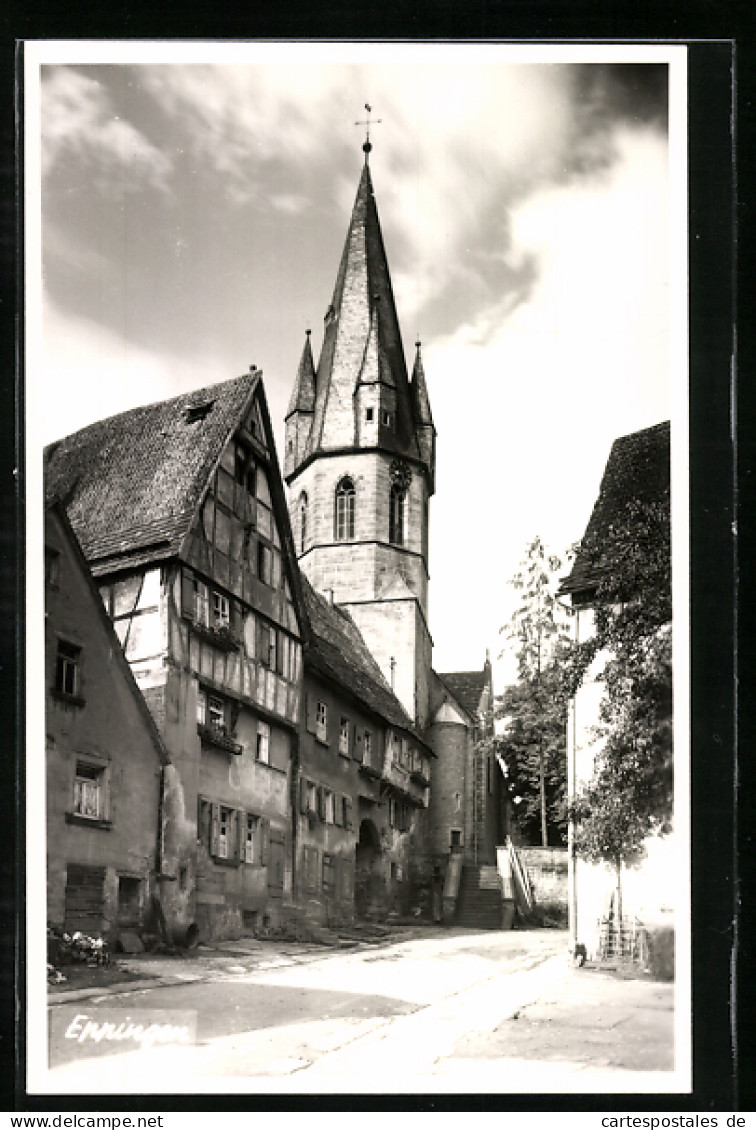 AK Eppingen, Strassenpartie Mit Kirche  - Eppingen