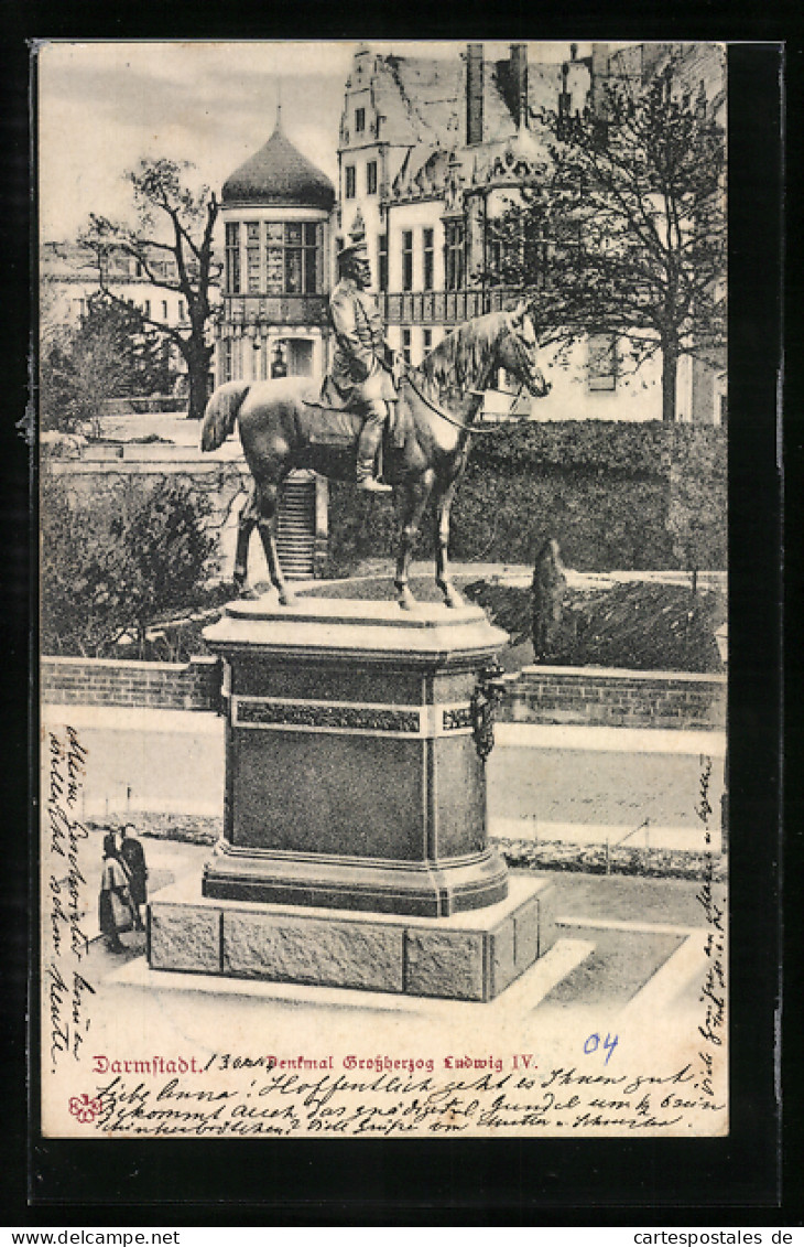AK Darmstadt, Denkmal Des Grossherzogs Ludwig IV.  - Darmstadt