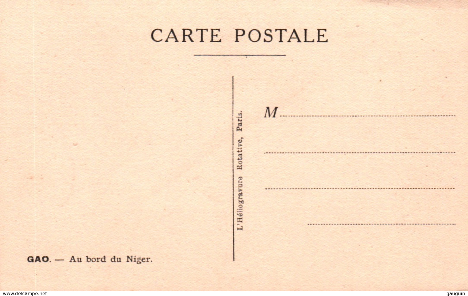 CPA - GAO - Au Bord Du Niger - Edition Héliogravure - Malí